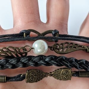 Ashley Bridget Black Multi-strand Cord Bracelet NWT